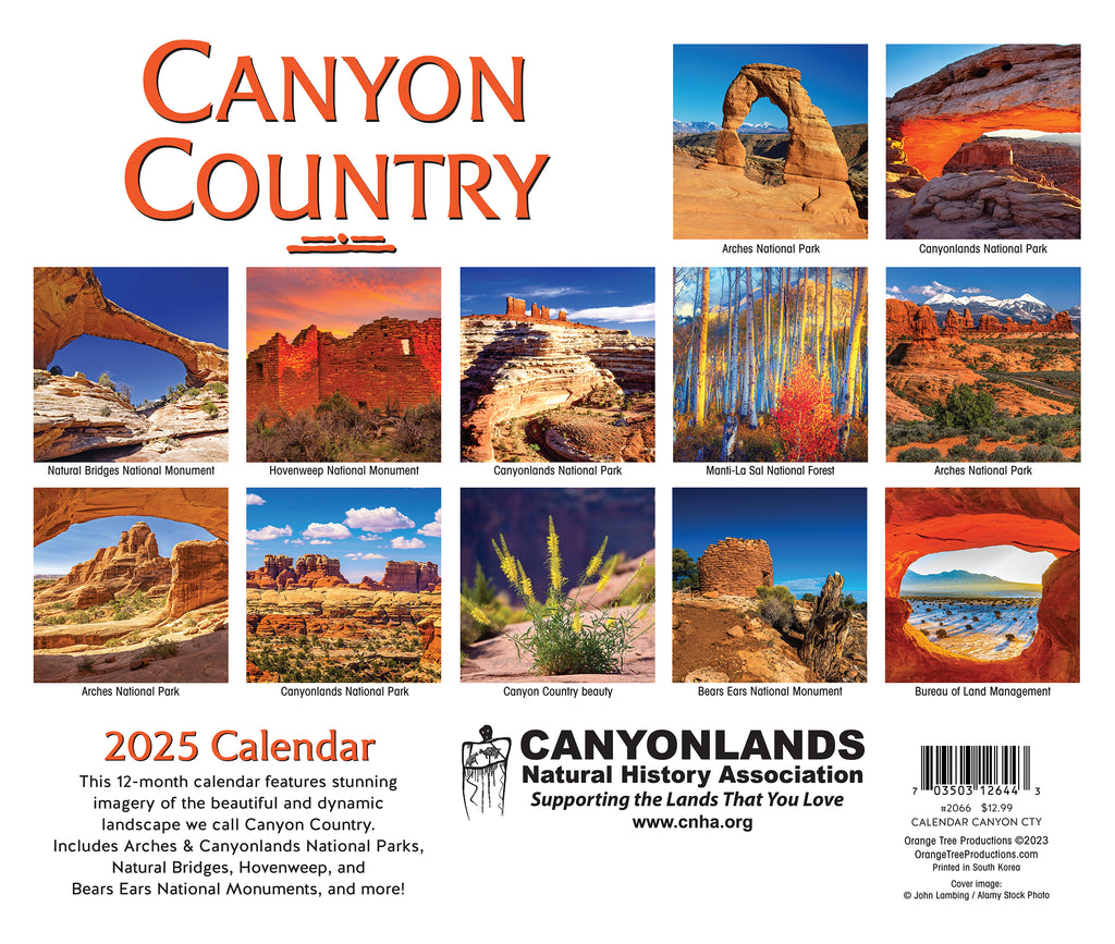 2025 Canyon Country Calendar Orange Tree Productions